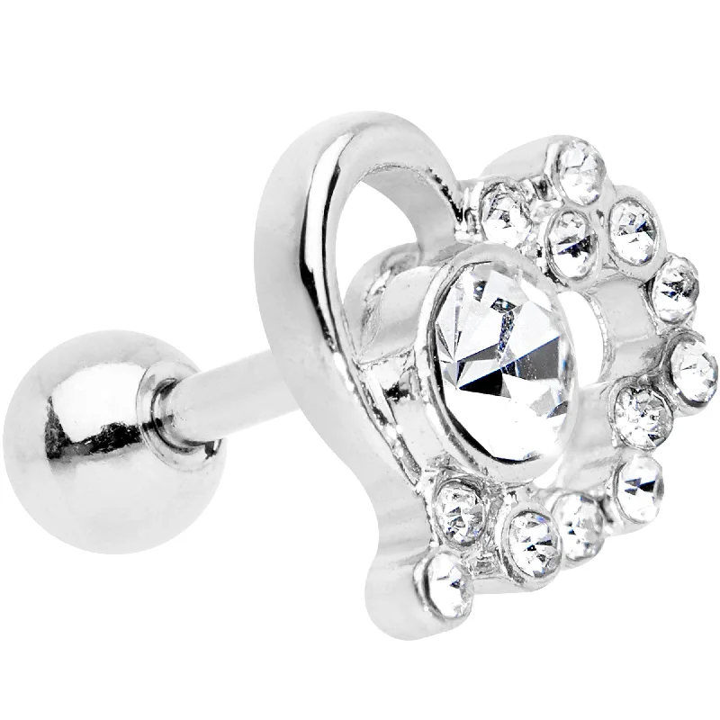 Women's Earrings – Elegant Designs for Every Personality--1/4 Clear Gem Heart Cluster Cartilage Tragus Earring Women's Earrings – Elegant Designs for Every Personality--1/4 Clear Gem Heart Cluster Cartilage Tragus Earring