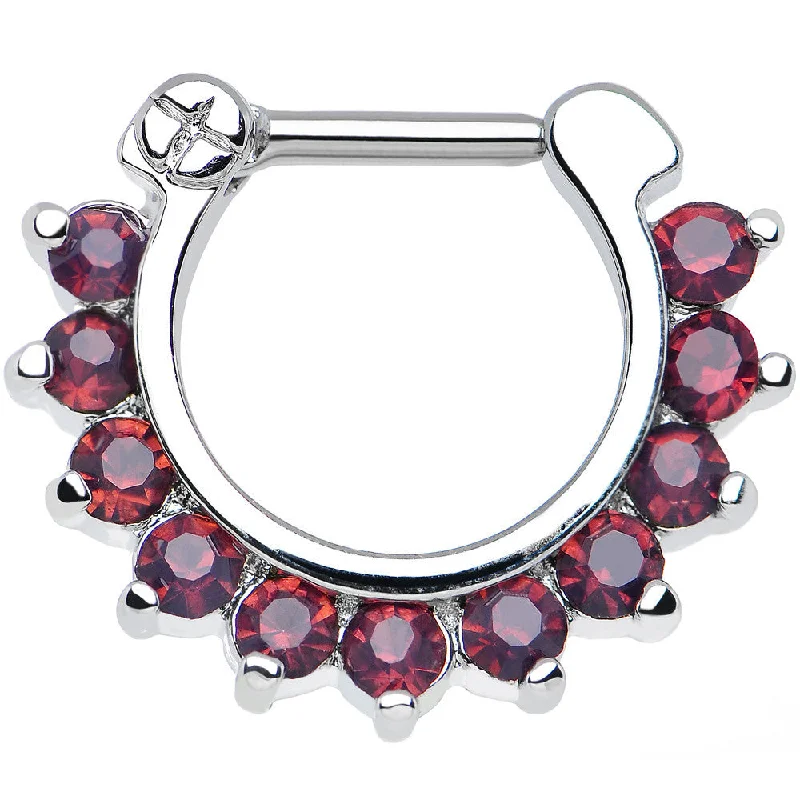 Nose Rings for Effortless Elegance -16 Gauge 1/4 Passionate Purple Gem Septum Clicker Nose Rings for Effortless Elegance -16 Gauge 1/4 Passionate Purple Gem Septum Clicker
