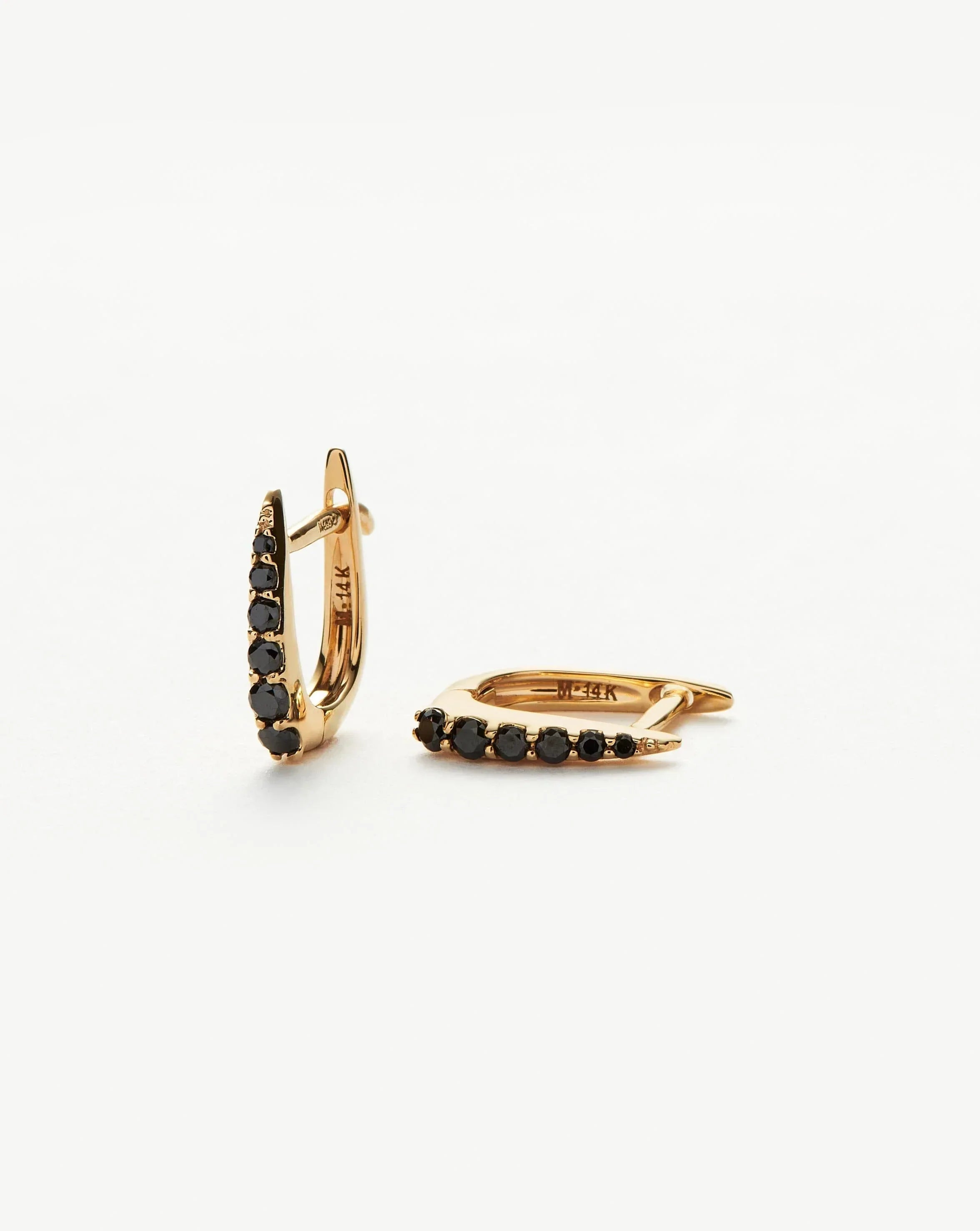 Women's Earrings – Elegant Designs for Every Personality--Fine Claw Huggies | 14k Solid Gold/Black Diamond Women's Earrings – Elegant Designs for Every Personality--Fine Claw Huggies | 14k Solid Gold/Black Diamond