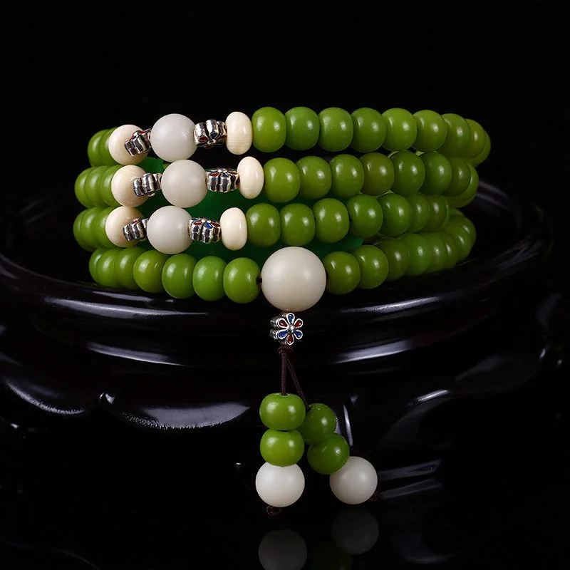 Beaded Leather Bracelets for Men-Cyan Bodhi Seed Mala 108 Beads Success Bracelet Necklace (Extra 30% Off | USE CODE: FS30) Beaded Leather Bracelets for Men-Cyan Bodhi Seed Mala 108 Beads Success Bracelet Necklace (Extra 30% Off | USE CODE: FS30)