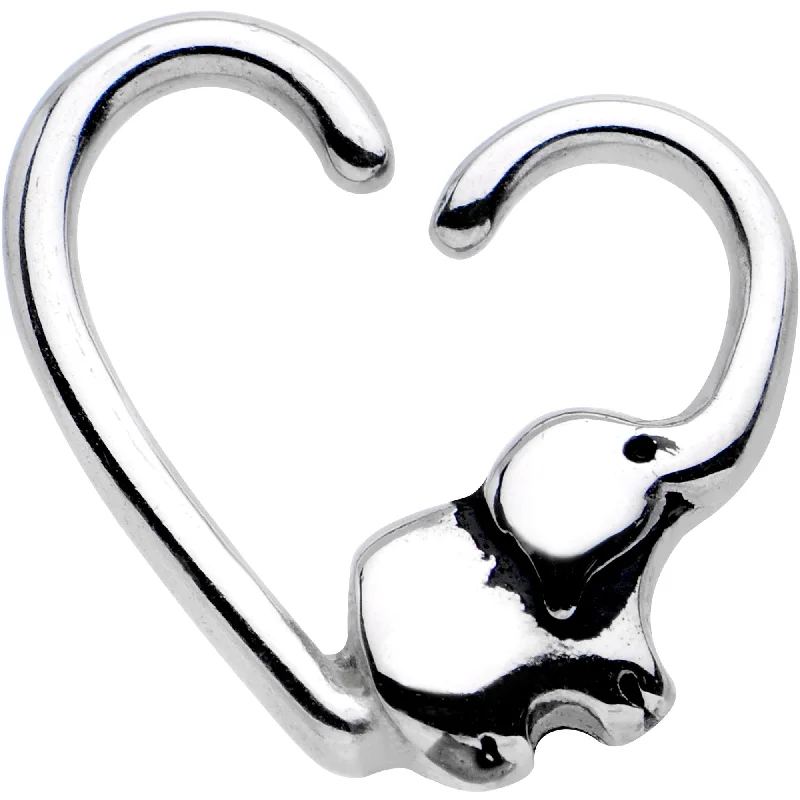 Women's Earrings – Elegant Designs for Every Personality--16 Gauge 3/8 Elephant Trunk Heart Left Daith Cartilage Tragus Earring Women's Earrings – Elegant Designs for Every Personality--16 Gauge 3/8 Elephant Trunk Heart Left Daith Cartilage Tragus Earring