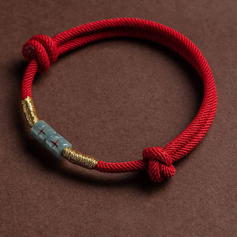 Classic Beaded Bracelets for Men-Buddha Stones Luck Jade String Rope Bracelet