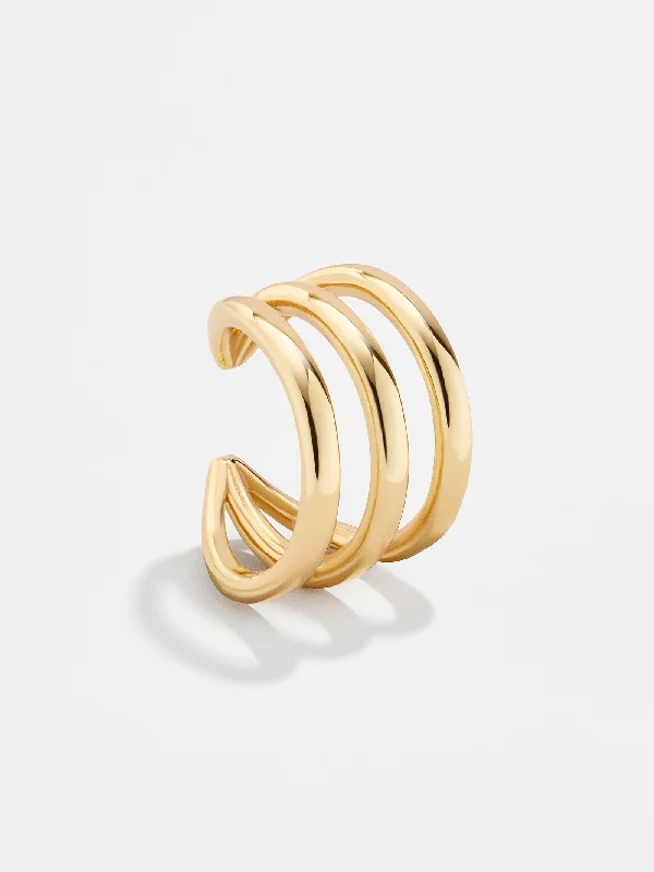 Women's Earrings – Elegant Designs for Every Personality--Morgan 18K Gold Ear Cuff - Gold