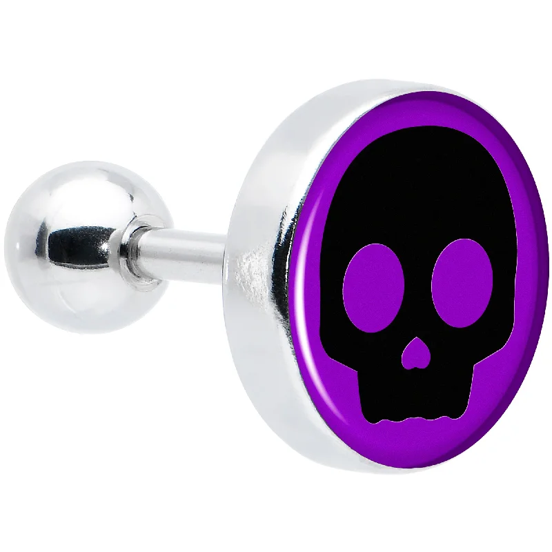 Women's Earrings – Elegant Designs for Every Personality--16 Gauge 1/4 Purple Black Simple Skull Tragus Cartilage Earring Women's Earrings – Elegant Designs for Every Personality--16 Gauge 1/4 Purple Black Simple Skull Tragus Cartilage Earring