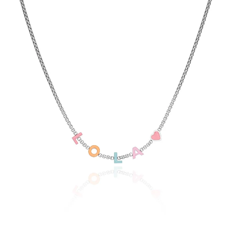Shop Classic Women's Necklaces & Pendants with a Modern Twist-Custom Enamel Name Necklace (Silver) Shop Classic Women's Necklaces & Pendants with a Modern Twist-Custom Enamel Name Necklace (Silver)