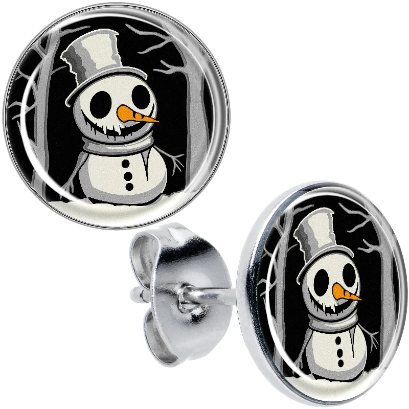 Women's Earrings – Elegant Designs for Every Personality--Christmas Holiday Spooky Snowman Stud Earrings Women's Earrings – Elegant Designs for Every Personality--Christmas Holiday Spooky Snowman Stud Earrings