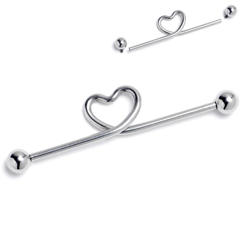 Women's Earrings – Elegant Designs for Every Personality--14 Gauge Internally Threaded Heart Loop Project Bar 38mm Women's Earrings – Elegant Designs for Every Personality--14 Gauge Internally Threaded Heart Loop Project Bar 38mm