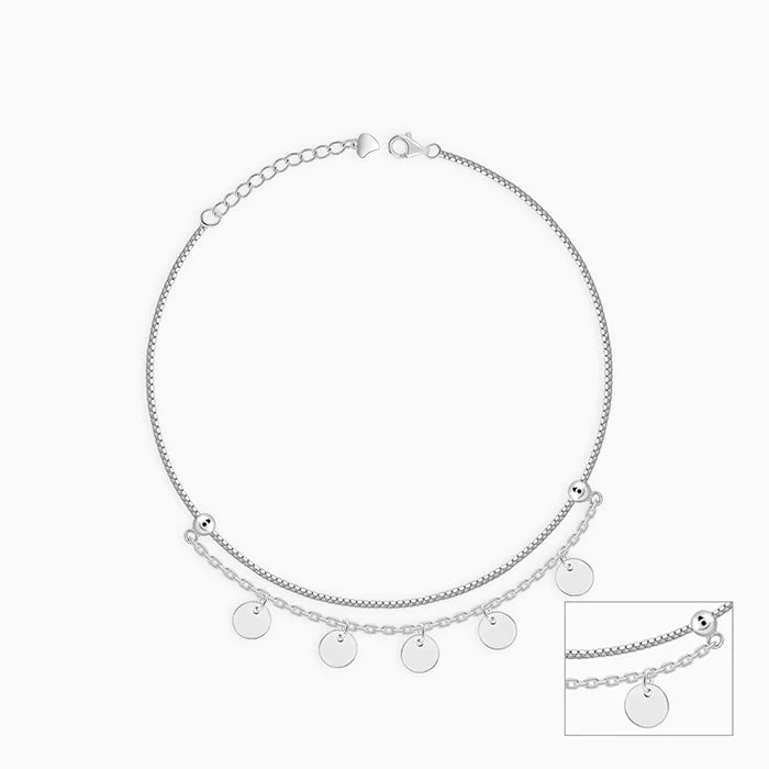 Stylish Anklets for Summer Vibes-Silver Dreamy Charms Anklet