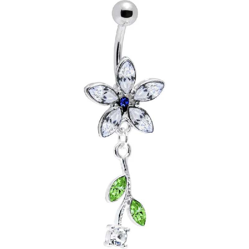 Unique Belly Rings with Creative Touch -Flower Fun Clear Belly Ring