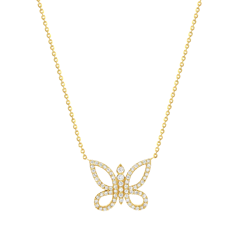 Shop Classic Women's Necklaces & Pendants with a Modern Twist-Diamond Pave Butterfly Necklace Shop Classic Women's Necklaces & Pendants with a Modern Twist-Diamond Pave Butterfly Necklace