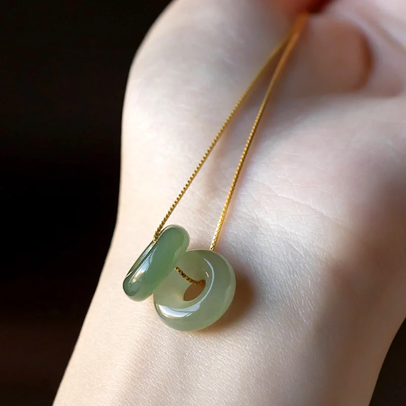 Shop Classic Women's Necklaces & Pendants with a Modern Twist-Buddha Stones Natural Round Jade Peace Buckle Luck Abundance Necklace Pendant Shop Classic Women's Necklaces & Pendants with a Modern Twist-Buddha Stones Natural Round Jade Peace Buckle Luck Abundance Necklace Pendant