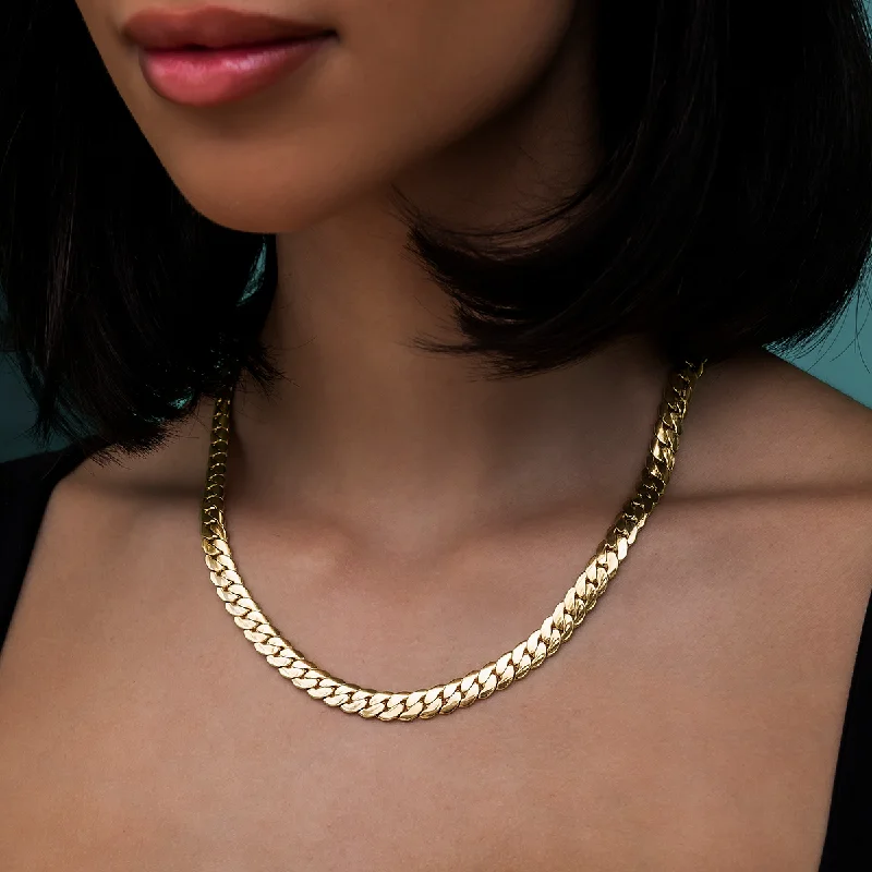 Shop Classic Women's Necklaces & Pendants with a Modern Twist-South Beach Cuban™ Necklace in Yellow Gold- 8mm Shop Classic Women's Necklaces & Pendants with a Modern Twist-South Beach Cuban™ Necklace in Yellow Gold- 8mm