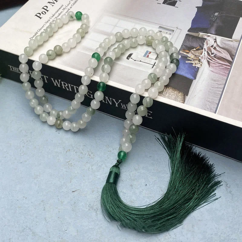Gold-Plated Bracelets for Men-Buddha Stones 108 Mala Beads Natural Tianshan Jade Tassel Luck Bracelet Gold-Plated Bracelets for Men-Buddha Stones 108 Mala Beads Natural Tianshan Jade Tassel Luck Bracelet