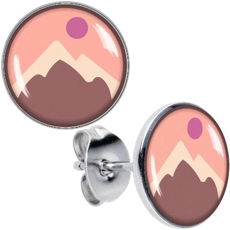 Women's Earrings – Elegant Designs for Every Personality--Mountain Sunrise Stud Earrings Women's Earrings – Elegant Designs for Every Personality--Mountain Sunrise Stud Earrings