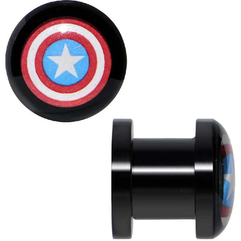Women's Earrings – Elegant Designs for Every Personality--0 Gauge Captain America Screw Fit Plugs Set