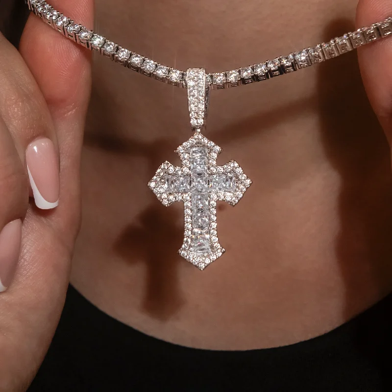 Shop Classic Women's  Necklaces & Pendants with a Modern Twist-Diamond Gothic Cross Pendant