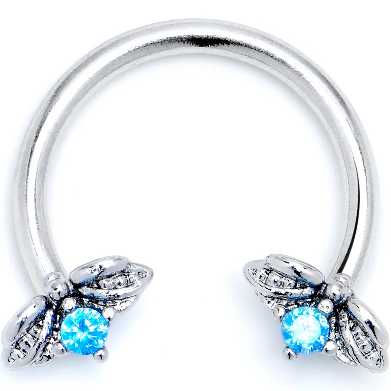 Nose Rings for Dressy Style -16 Gauge 3/8 Blue Gem Beauty Bug Insect Horseshoe Circular Barbell Nose Rings for Dressy Style -16 Gauge 3/8 Blue Gem Beauty Bug Insect Horseshoe Circular Barbell