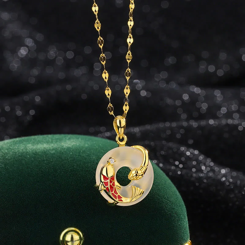 Shop Classic Women's Necklaces & Pendants with a Modern Twist-Buddha Stones Chalcedony Peace Buckle 999 Sterling Silver Koi Fish Year Of The Snake Positive Necklace Pendant Shop Classic Women's Necklaces & Pendants with a Modern Twist-Buddha Stones Chalcedony Peace Buckle 999 Sterling Silver Koi Fish Year Of The Snake Positive Necklace Pendant