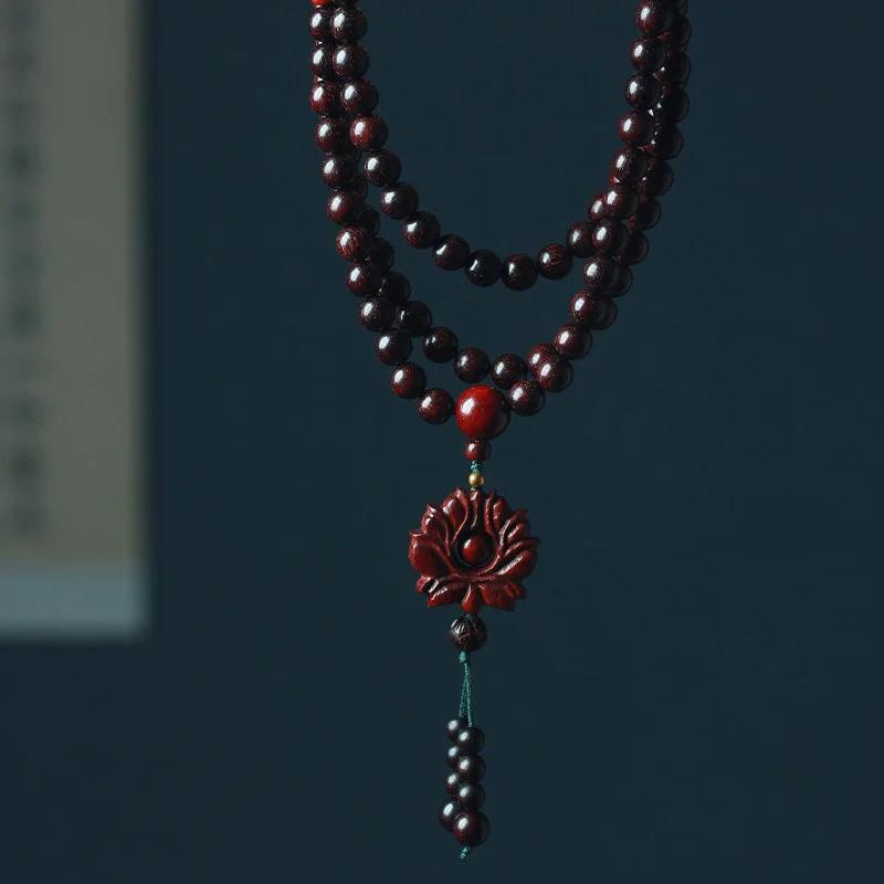 Trendy Beaded Bracelets for Men-Buddha Stones Tibetan Small Leaf Red Sandalwood Lotus Mala Balance Bracelet Trendy Beaded Bracelets for Men-Buddha Stones Tibetan Small Leaf Red Sandalwood Lotus Mala Balance Bracelet