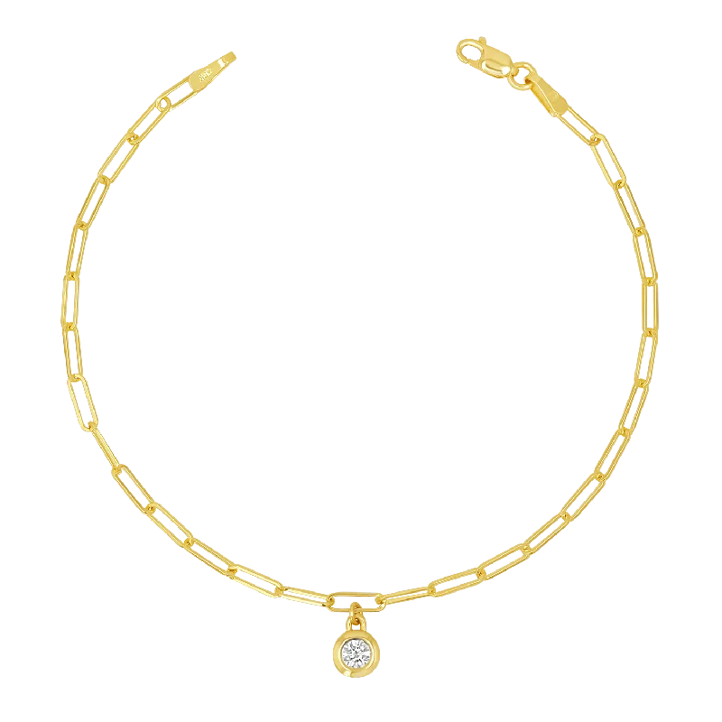 Men's Bracelets for Fashionable Looks-Wire Paper Clip Diamond Bezel Bracelet