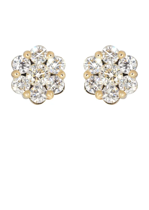 Shop Durable Men's Earrings for Everyday Wear-Mens Stud Diamond Earrings | 3.45 Carats 14K Yellow Gold Shop Durable Men's Earrings for Everyday Wear-Mens Stud Diamond Earrings | 3.45 Carats 14K Yellow Gold