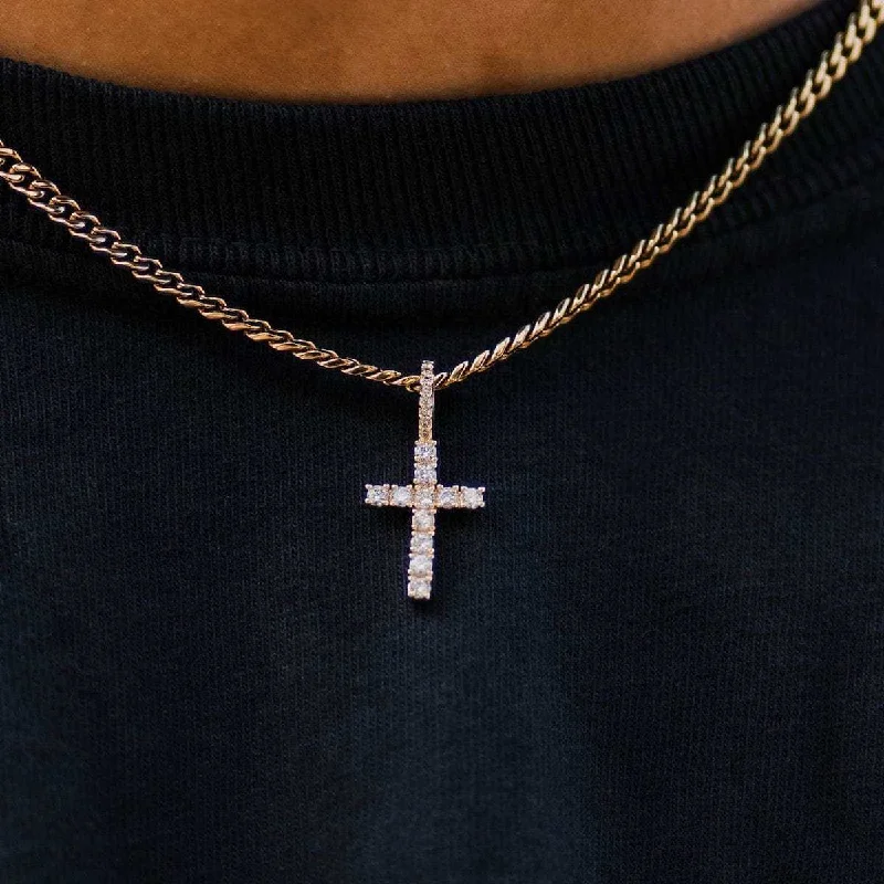 Exclusive Men's Necklaces & Pendants for the Modern Gentleman-Micro Diamond Cross