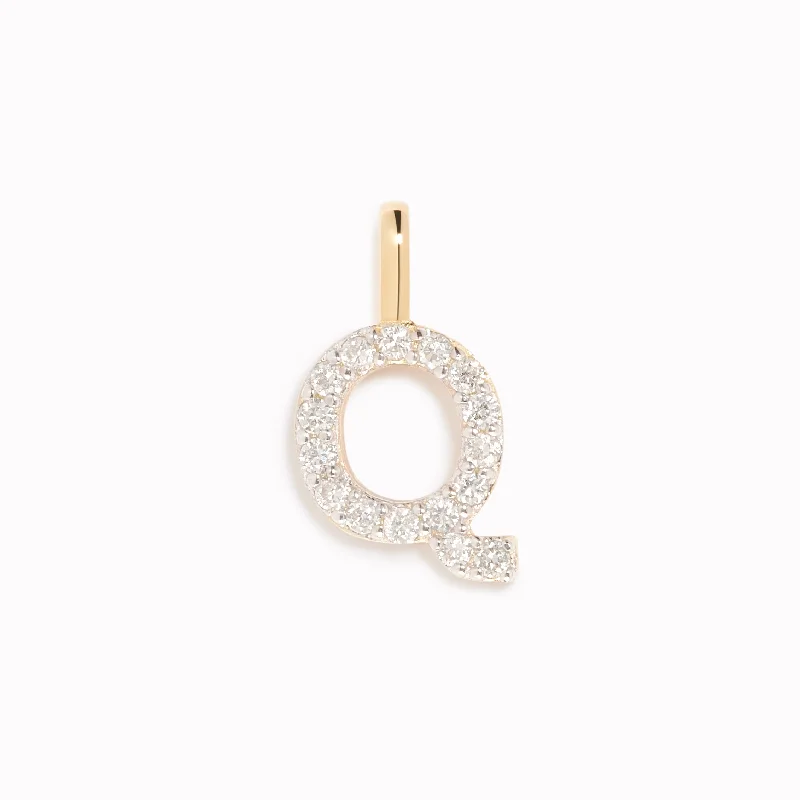Shop Classic Women's Necklaces & Pendants with a Modern Twist-Diamond Initial Pendant 14k Gold - Q Shop Classic Women's Necklaces & Pendants with a Modern Twist-Diamond Initial Pendant 14k Gold - Q