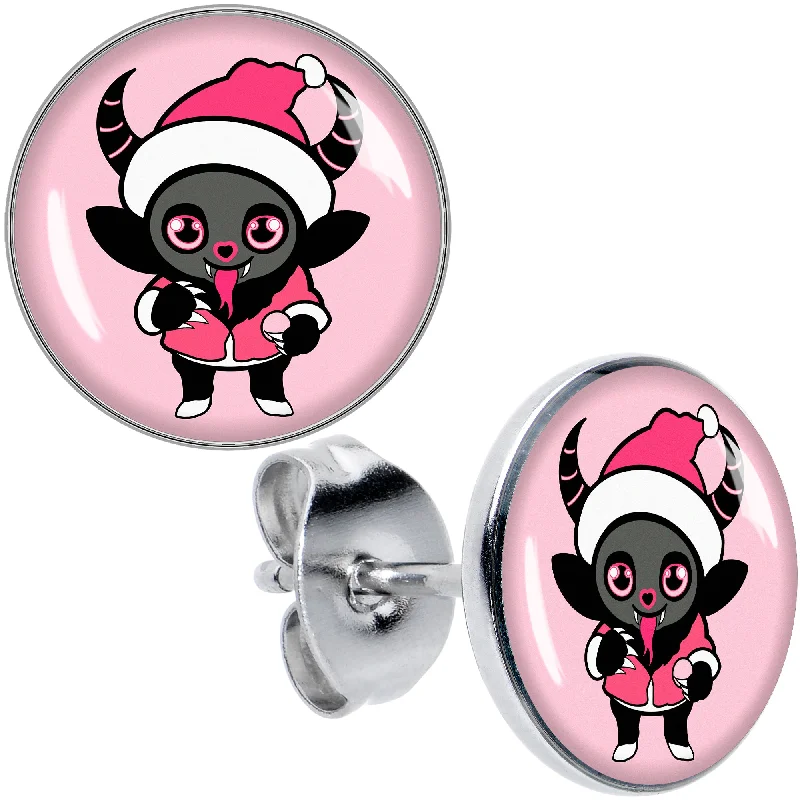 Women's Earrings – Elegant Designs for Every Personality--Krampus Cutie Christmas Holiday Stud Earrings