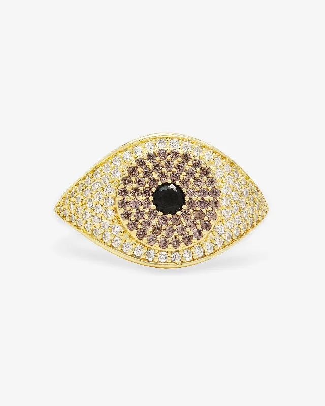 Chic Women's Rings for Fashion-Forward Looks-Black Evil Eye Ring - Gold|Black Diamondettes Chic Women's Rings for Fashion-Forward Looks-Black Evil Eye Ring - Gold|Black Diamondettes