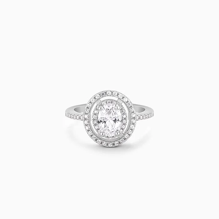 Chic Women's Rings for Fashion-Forward Looks-Silver Sanguine Ring