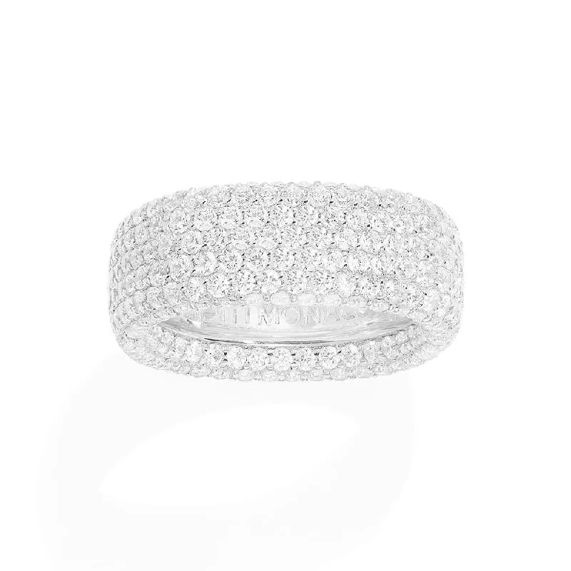Chic Women's Rings for Fashion-Forward Looks-Chunky Pavé Ring