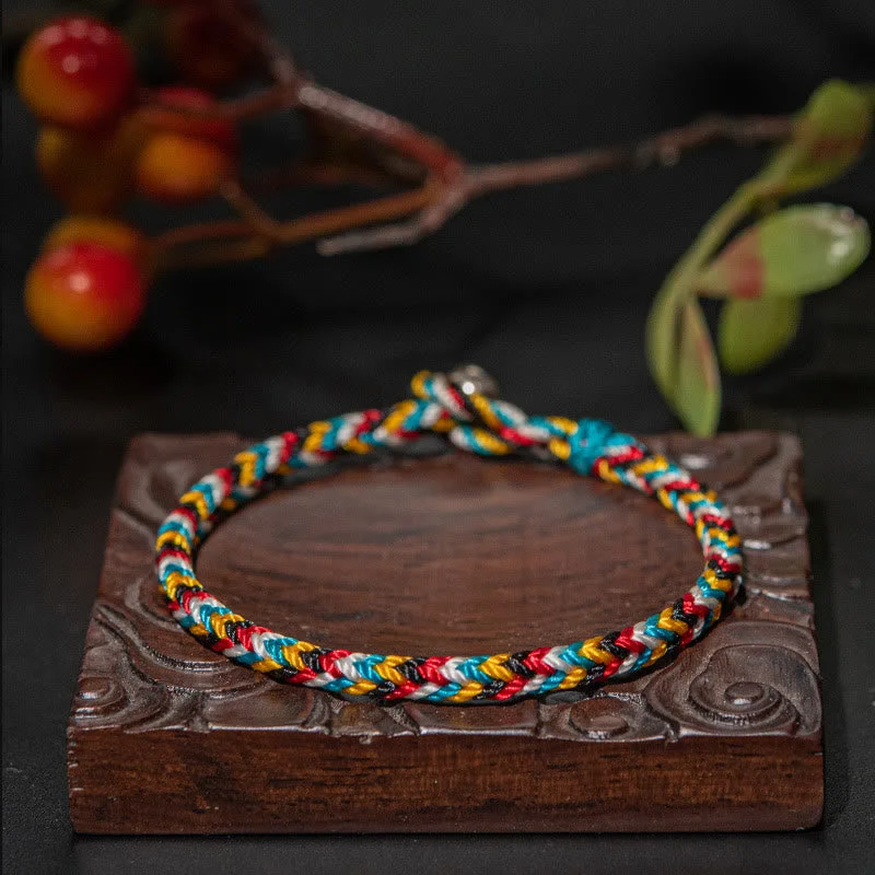 Unique Bracelets for Men with Distinct Patterns-Buddha Stones Tibet Handmade Five Color Thread Protection Braid String Bracelet Unique Bracelets for Men with Distinct Patterns-Buddha Stones Tibet Handmade Five Color Thread Protection Braid String Bracelet