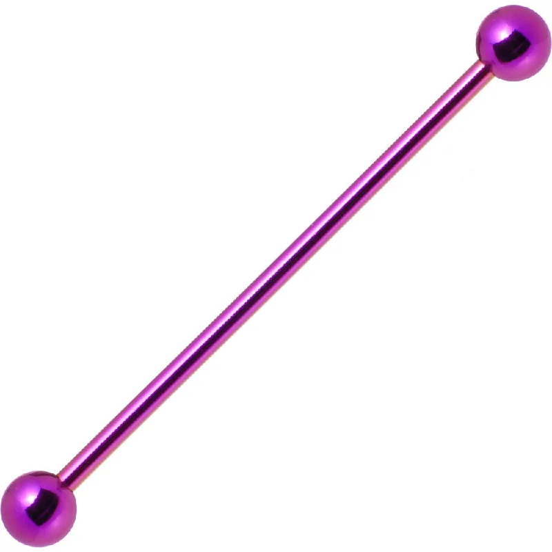 Women's Earrings – Elegant Designs for Every Personality--14 Gauge Purple Anodized Titanium Industrial Barbell Earring Women's Earrings – Elegant Designs for Every Personality--14 Gauge Purple Anodized Titanium Industrial Barbell Earring