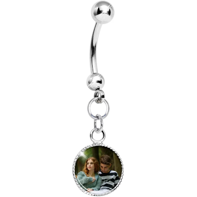 Comfortable Belly Rings with Adjustable Design -Custom Dangle Full Color Photo Belly Ring Comfortable Belly Rings with Adjustable Design -Custom Dangle Full Color Photo Belly Ring
