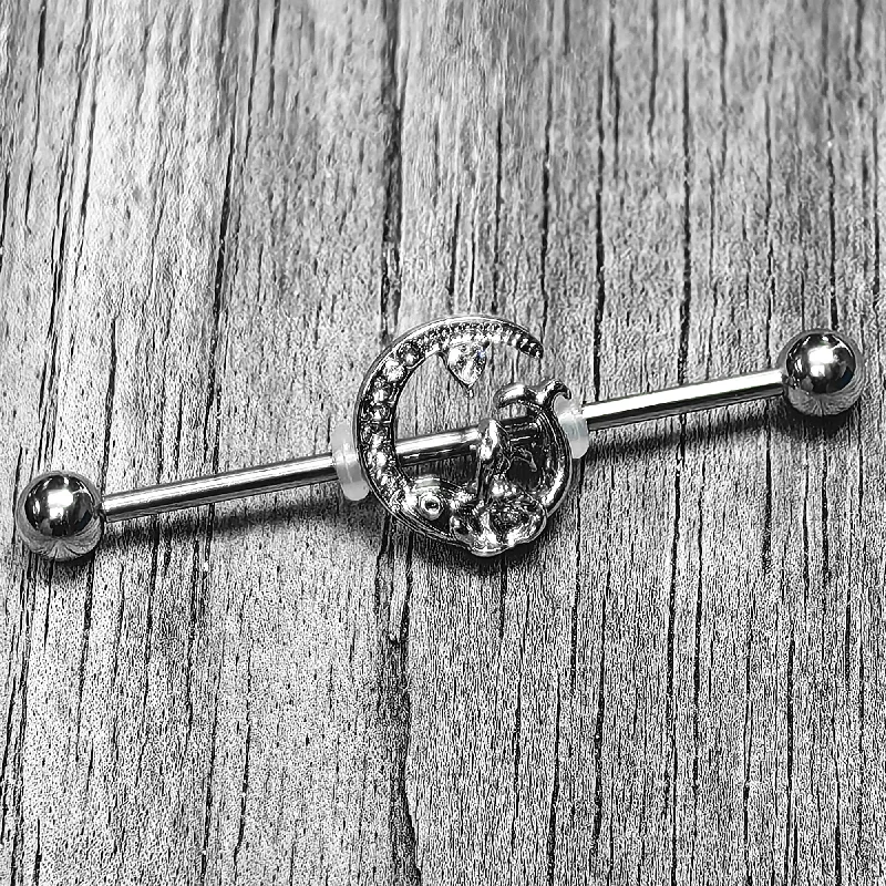 Women's Earrings – Elegant Designs for Every Personality--14 Gauge Clear Gem Fish of the Day Industrial Barbell 38mm Women's Earrings – Elegant Designs for Every Personality--14 Gauge Clear Gem Fish of the Day Industrial Barbell 38mm