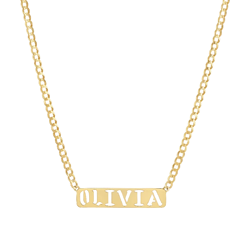 Shop Classic Women's Necklaces & Pendants with a Modern Twist-Cuban Link Custom Nameplate Necklace Shop Classic Women's Necklaces & Pendants with a Modern Twist-Cuban Link Custom Nameplate Necklace