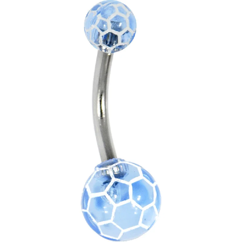 Stunning Belly Rings with Timeless Shine -Light Blue PREMIER Soccer Ball Banana Belly Ring Stunning Belly Rings with Timeless Shine -Light Blue PREMIER Soccer Ball Banana Belly Ring