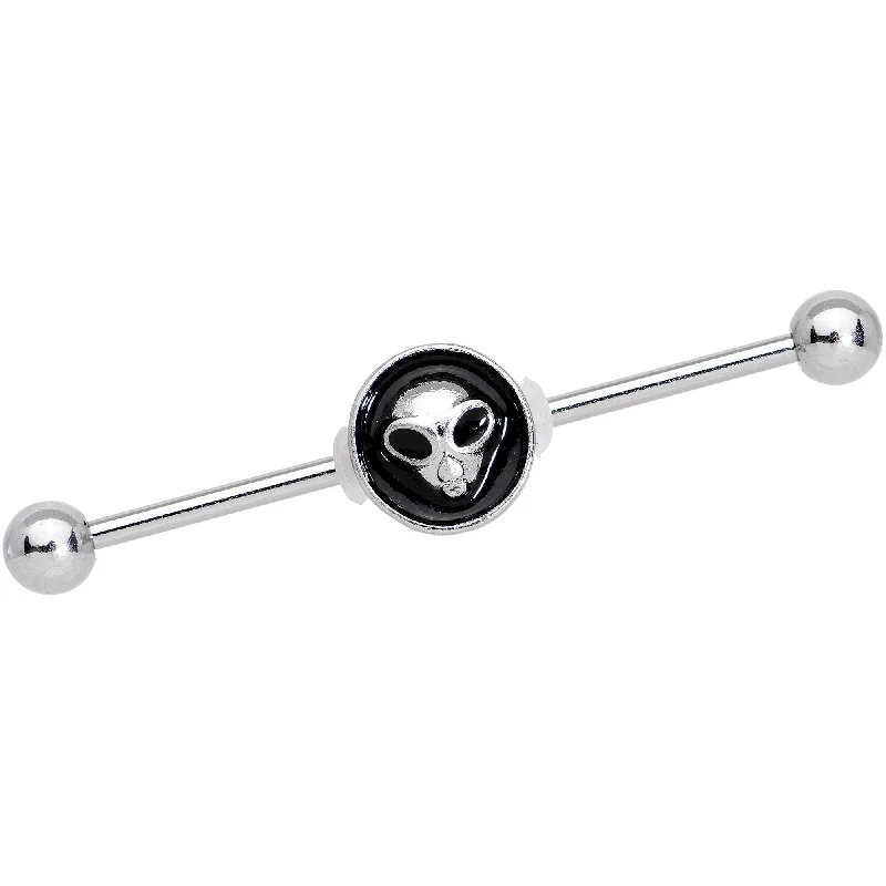 Women's Earrings – Elegant Designs for Every Personality--14 Gauge Look Out for Alien Industrial Barbell 38mm