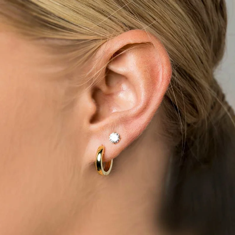 Women's Earrings – Elegant Designs for Every Personality--Polished Round Huggie Earrings in Yellow Gold Women's Earrings – Elegant Designs for Every Personality--Polished Round Huggie Earrings in Yellow Gold