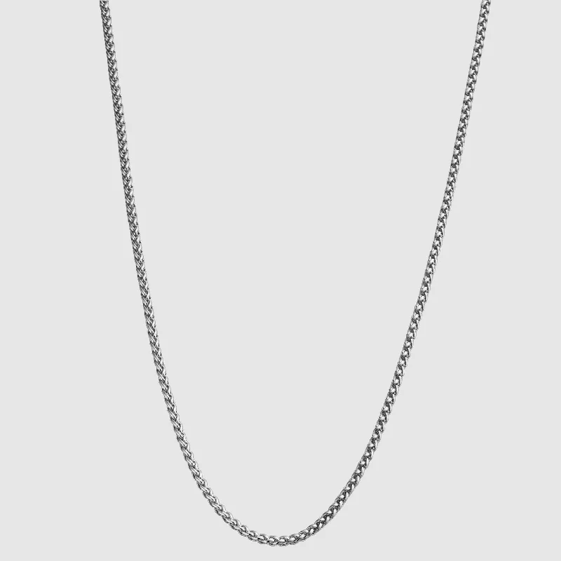 Exclusive Men's Necklaces & Pendants for the Modern Gentleman-Wheat (Silver) 3mm
