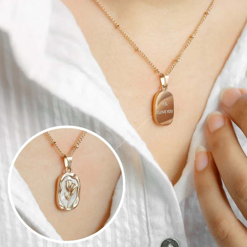 Chic Women's Rings for Fashion-Forward Looks-P.S I Love You Reversible Rose Necklace Chic Women's Rings for Fashion-Forward Looks-P.S I Love You Reversible Rose Necklace