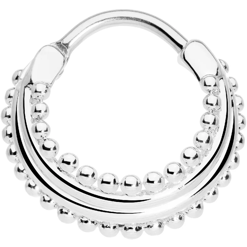Nose Rings for Youthful Look -16 Gauge 3/8 Delicate Dots Hinged Septum Ring