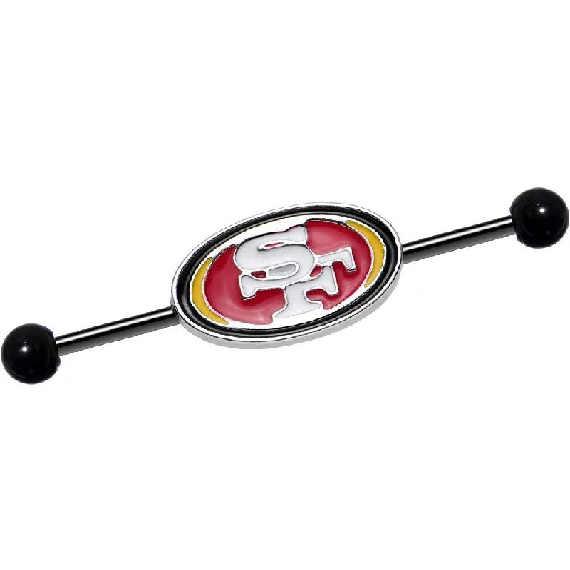 Women's Earrings – Elegant Designs for Every Personality--Officially Licensed NFL San Francisco 49ers Industrial Barbell 38mm