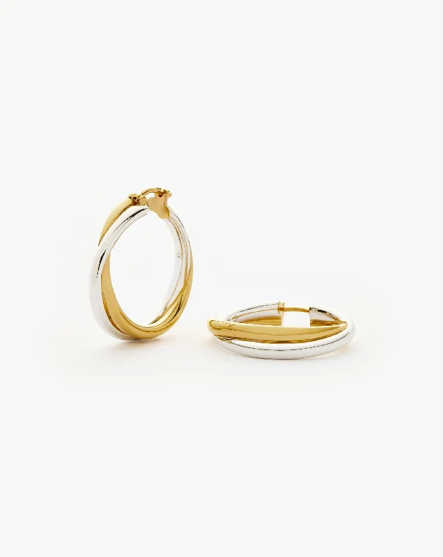 Women's Earrings – Elegant Designs for Every Personality--Lucy Williams Entwine Large Hoop Earrings | Mixed Metal