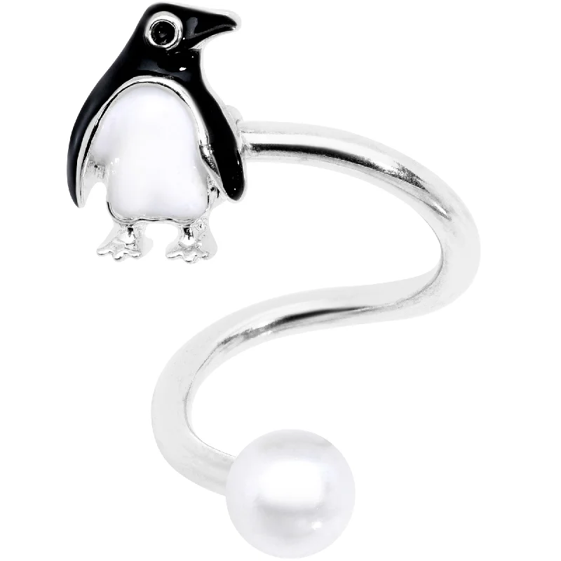 Classic Belly Rings for Elegant Style -Winter Penguin Christmas Spiral Twister Belly Ring Classic Belly Rings for Elegant Style -Winter Penguin Christmas Spiral Twister Belly Ring