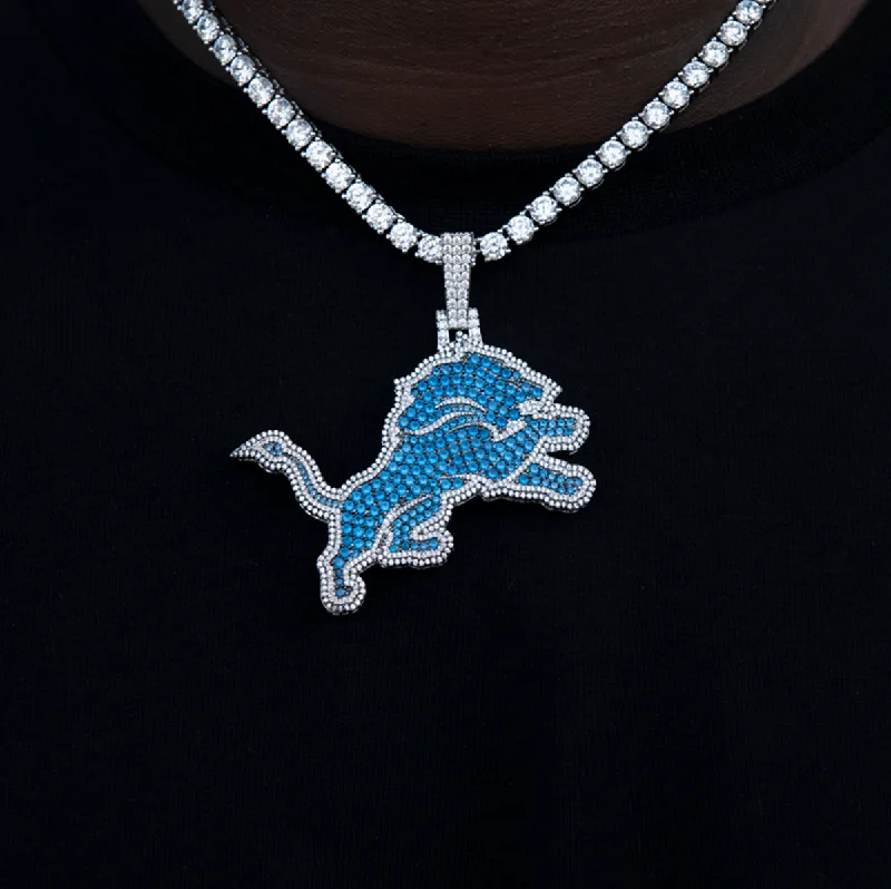Exclusive Men's Necklaces & Pendants for the Modern Gentleman-Detroit Lions Official NFL Large Logo Pendant Exclusive Men's Necklaces & Pendants for the Modern Gentleman-Detroit Lions Official NFL Large Logo Pendant