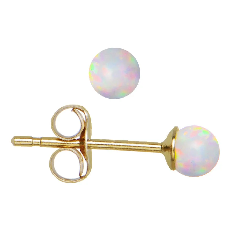 Women's Earrings – Elegant Designs for Every Personality--14kt Yellow Gold 7mm Synthetic Opal Stud Earrings