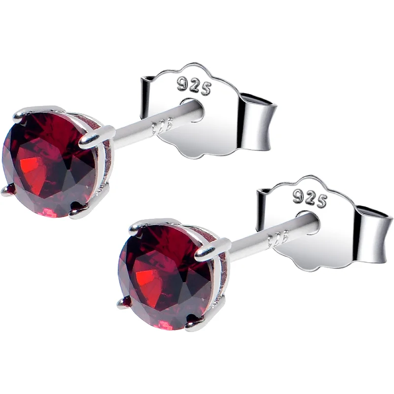 Women's Earrings – Elegant Designs for Every Personality--4mm CZ 925 Sterling Silver January Birthstone Stud Earrings Women's Earrings – Elegant Designs for Every Personality--4mm CZ 925 Sterling Silver January Birthstone Stud Earrings