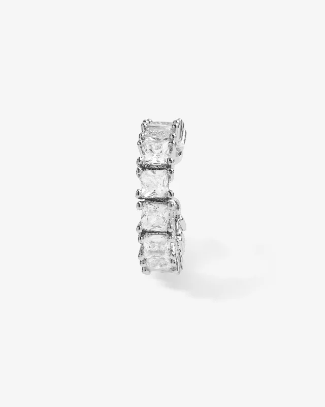 Women's Earrings – Elegant Designs for Every Personality--The Queen's Ear Cuff - Silver|White Diamondettes