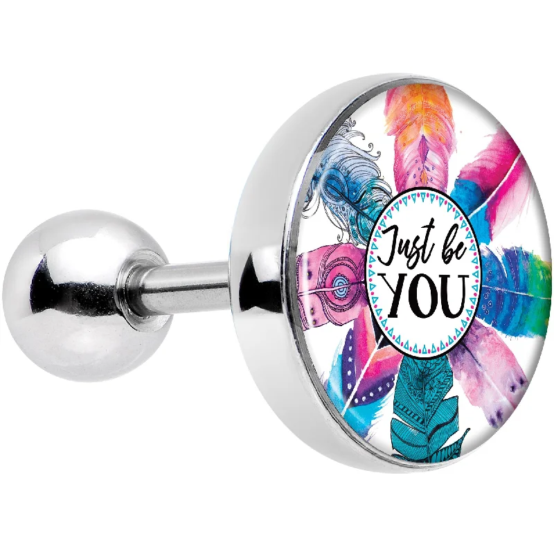 Women's Earrings – Elegant Designs for Every Personality--16 Gauge 1/4 Watercolor Just Be You Feathers Tragus Cartilage Earring Women's Earrings – Elegant Designs for Every Personality--16 Gauge 1/4 Watercolor Just Be You Feathers Tragus Cartilage Earring